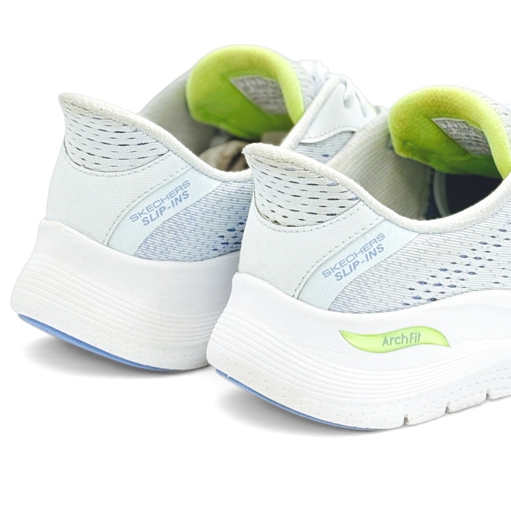 Skechers Arch Fit Slip Ins Womens 7 White Comfort Walking Shoes Sneakers Running - Picture 5 of 10